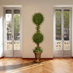 Boxwood Ball, Tall Planter Resin, Faux Greenery, 52.5, UV RATED for  Outdoor Use!