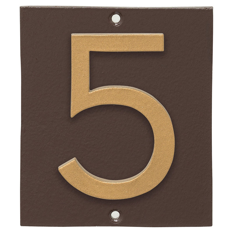 Plaque d’adresse murale sur 1 ligne flottante, Or, Bronze romain, Oui