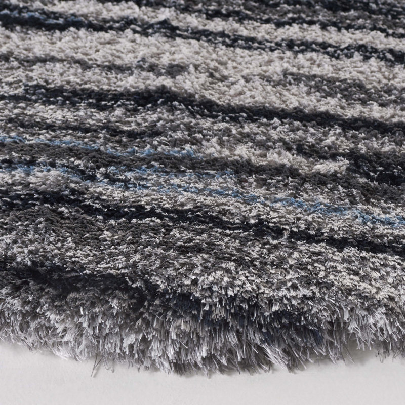 Cloud Shag Performance Abstract Rug, Round 6'7"
