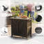 Chariot de gril d'extérieur avec armoire de rangement Aoole, chariot d'îlot de cuisine mobile 3-en-1, station de cuisson de gril d'extérieur avec comptoir en acier inoxydable, roulettes et tables d'appoint pliantes pour patio-135545675