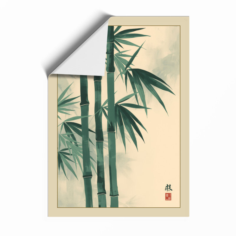Three Bamboo Stems Japandi - Framed Print, Unframed, A3 - 42.0 x 29.7 cm