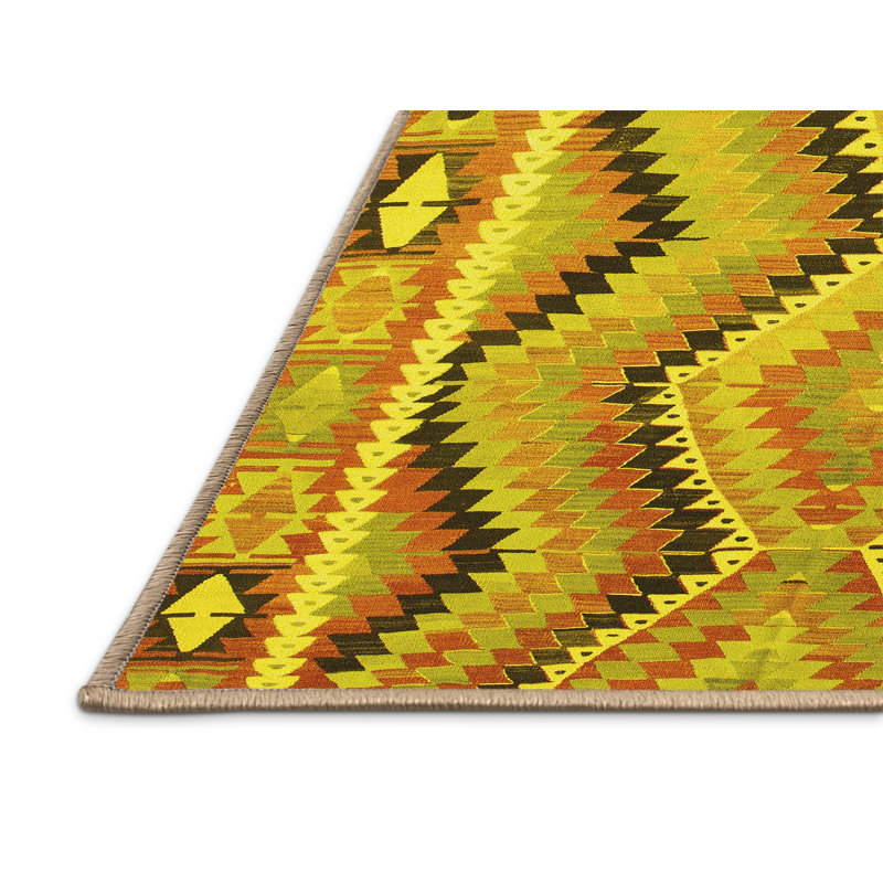 Latoyra Washable Southwestern Indoor Rug, Rectangle 8' x 12'
