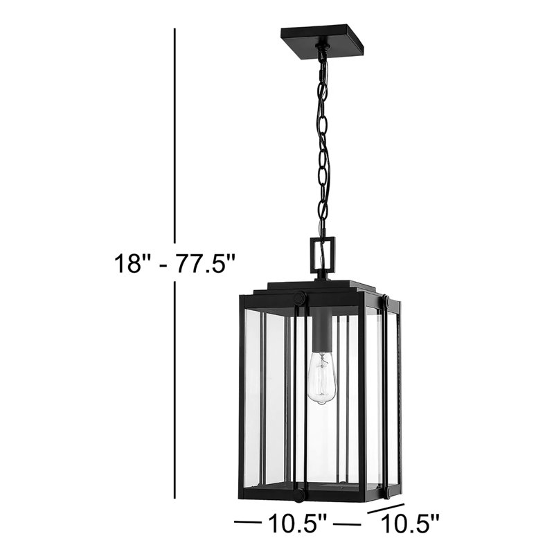 Lanterne suspendue d'extérieur 1 lumière Ellert, Noir