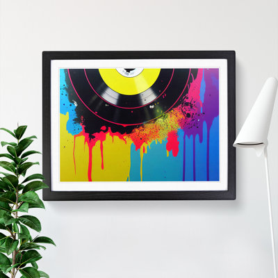 Vinyl Record Splash Abstract - Framed Print