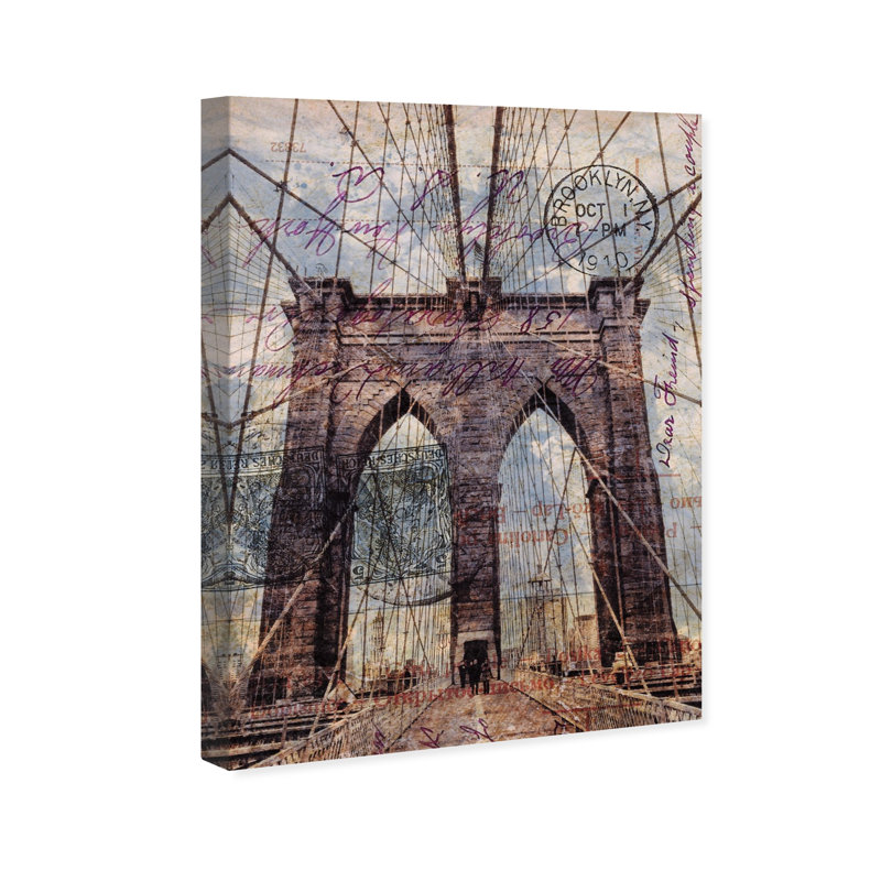 Pont de Brooklyn - impression, Toile tendue, H 20 po x l 30 po