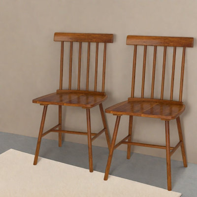 Comfortable Dining Chairs, Rubber Wood Farmhouse Style For Kitchen Home
