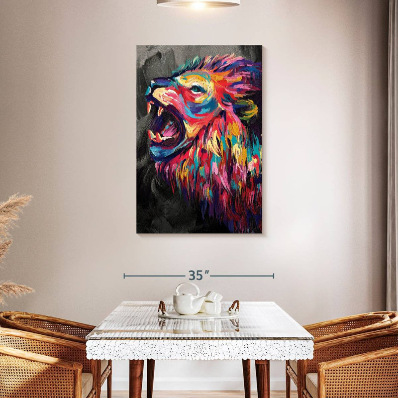 Roar du lion Brampt, couleur abstraite, H 45 po x l 30 po