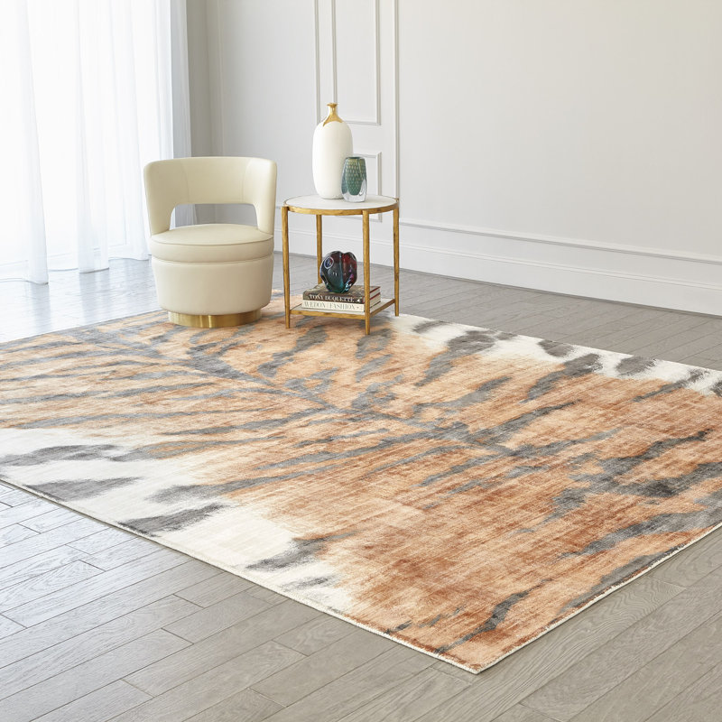 Handcrafted Black Stripe Tiger-Inspired 8' x 10' Viscose-Cotton Rug