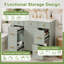 Meuble-lavabo double de 91 cm avec lavabo, armoire de rangement autoportante avec portes et tiroirs