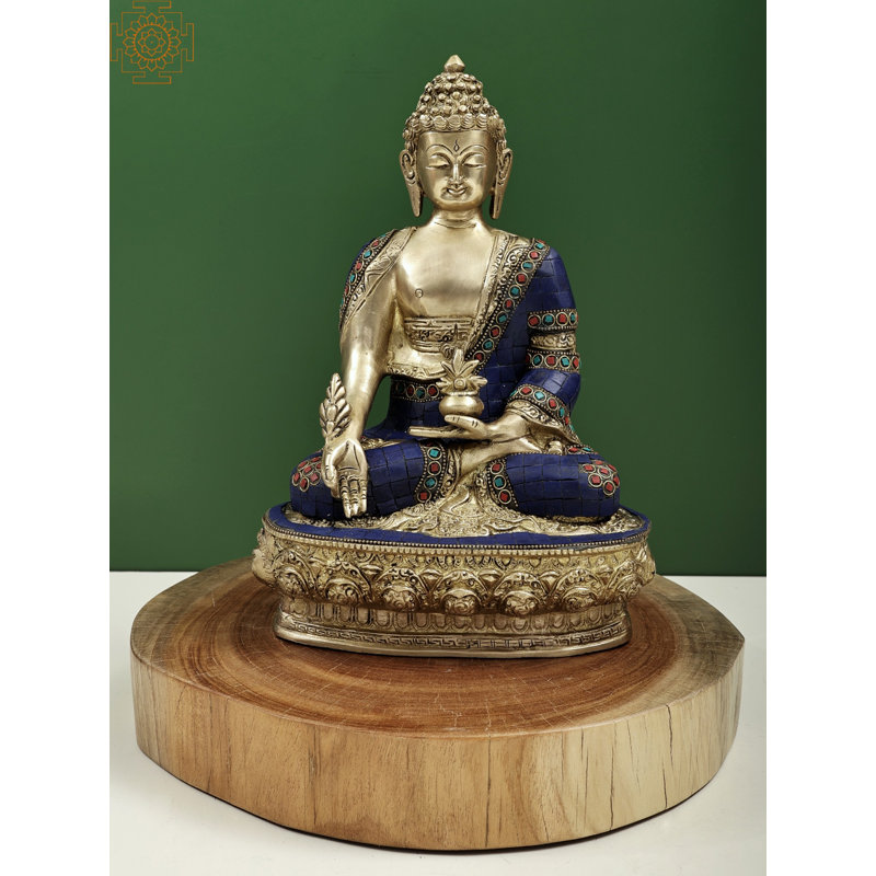 Bouddha sur bois 14 po Exode India