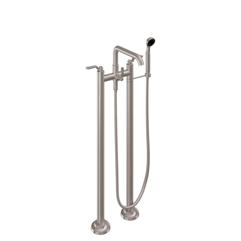 Descanso Tub Filler with Diverter, Lever Handle, Satin Nickel/Silver