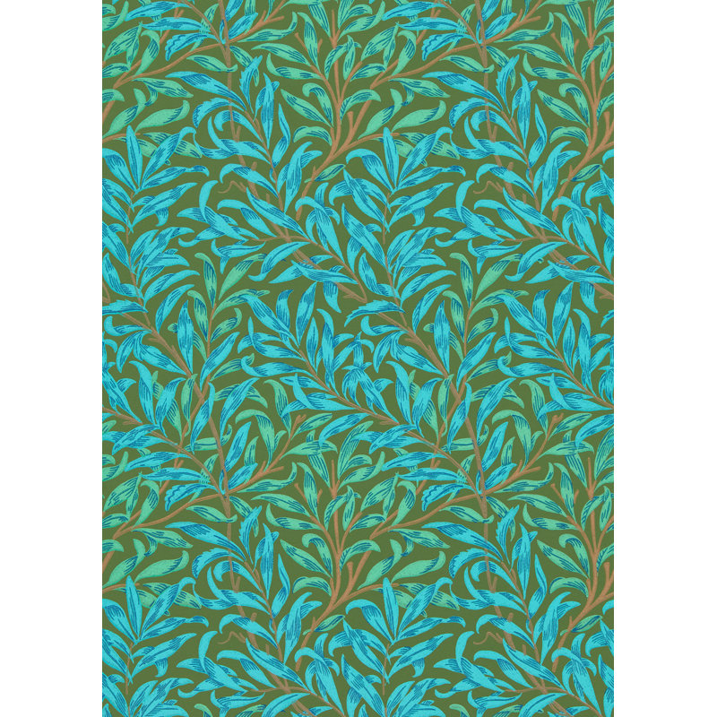 Willow Bough Wallpaper, Olive/Turquoise