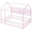 Lit en métal rose avec clôture et tablettes - pleine grandeur, maximisant les choix de style de rangement dans la chambre à coucher-1813673780-1813673787