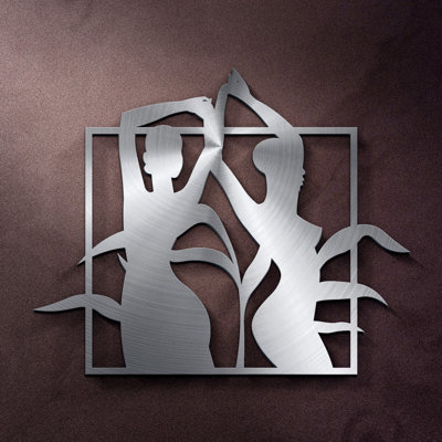 Dancer Girls Modern Metal Wall Art Decor for Living Room, Studio, New Home or Office Gift
