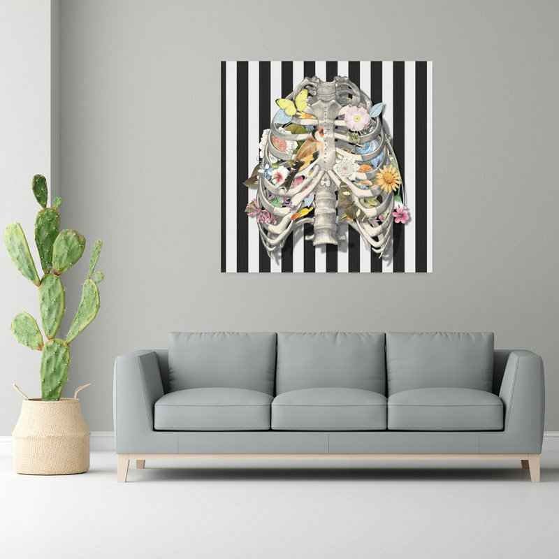 Art contemporain, art contemporain rétro, oiseau, H 48 po x l 48 po