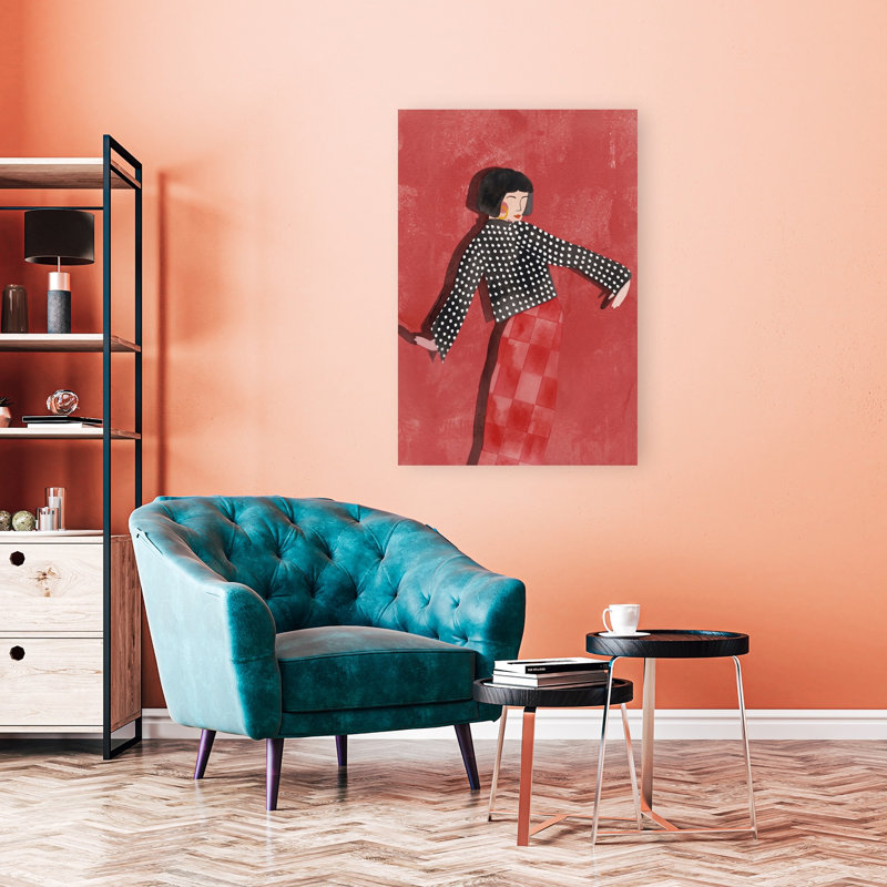 Art mural moderne dansant rouge