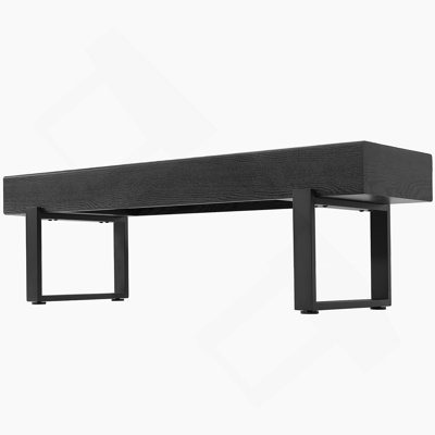 Upholstered Bench For Bedroom End Of Bed,59"L Rubberwood Bench For Livingroom With Padded Cushion,Versatile Modern Shoe Bench For Entryway, Black by Latitude Run
