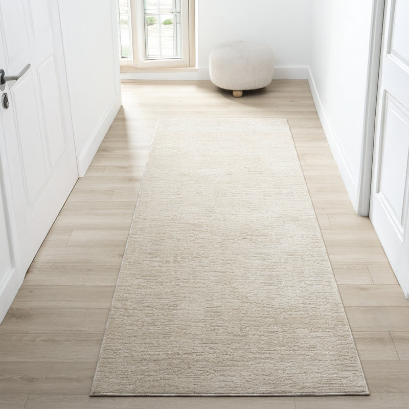 Tapis de couloir beige High-Low Modern, Tapis de couloir 2 pi 7 po x 7 pi 10 po