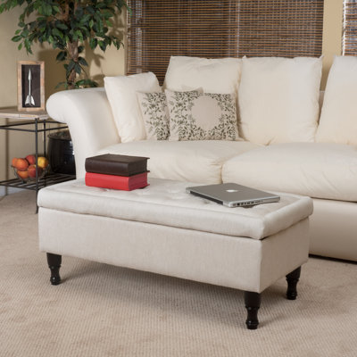 Higginbotham 40.94'' Wide Tufted Rectangle Storage Ottoman