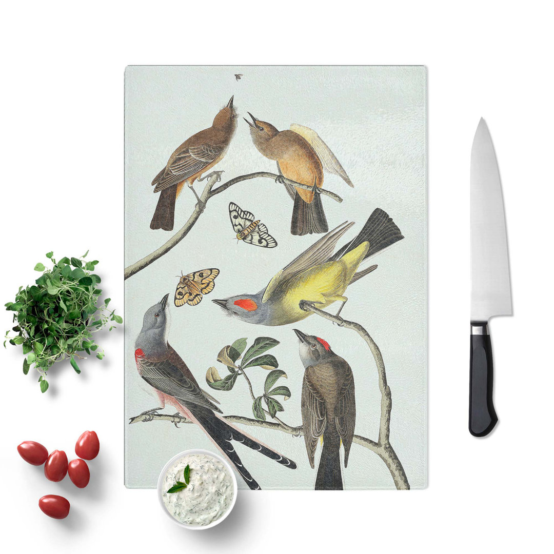 Glass Flycatcher Birds by John James Audubon Chopping Board