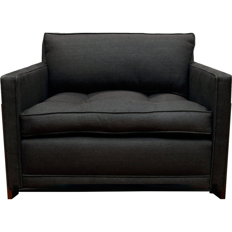 Tufted Armchair, Charcoal Velvet
