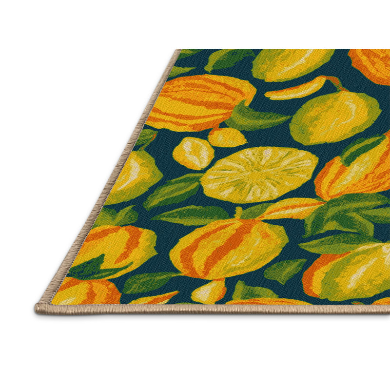 Washable Ugli Fruit Fruits Area Rug, Rectangle 7' x 10'