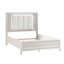 Tête de lit à DEL pour grand lit, blanc antique, intérieur de chambre à coucher moderne avec design