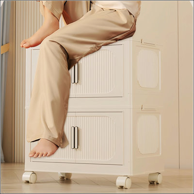 Snedicor 4-Tier PP Wide Folding Cabinet