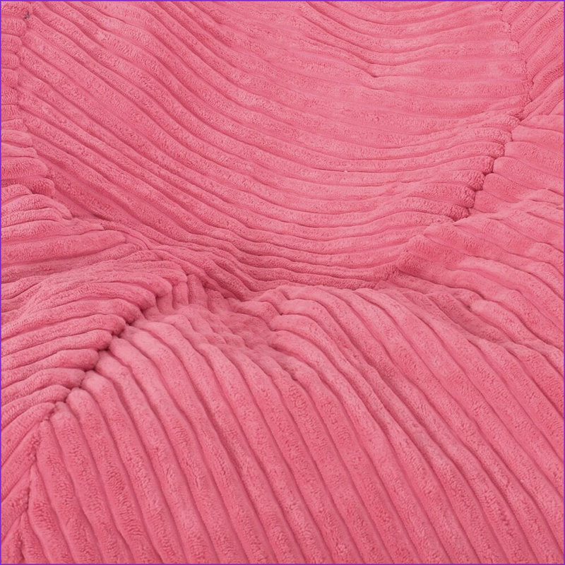 Fauteuil à billes en velours côtelé pour adultes Kenli Rose | Rond