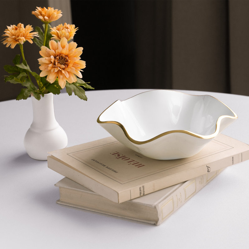 Encanto Aluminum Rice Bowl, White/Camellia