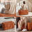 Square Corduroy Woven Design Foot Rest Brown Stable For Standing And Sitting Contemporary Style Primary Living Spaces Wood Frame-1029299735