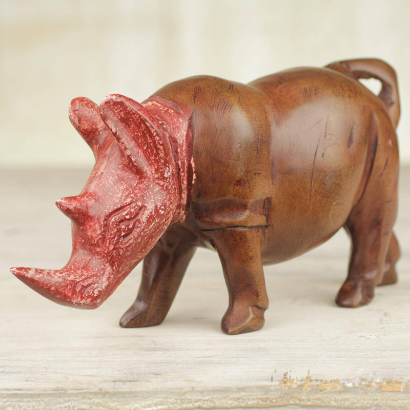Sculpture en bois ébène à thème animalier Dakota Fields Manda
