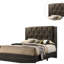 Grand lit pour chambre à coucher, finition grise, tête de lit, lit en bois d'hévéa moderne, gris-411436642-411436640