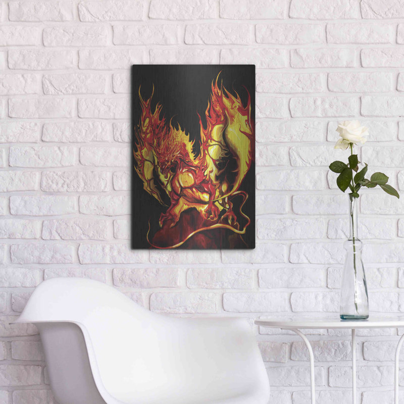 Luxe Dragon Art «Dragon Fire» par Michael StewArt, «Dragon Fire» par Michael Stewart, H 24 po x l 16 po