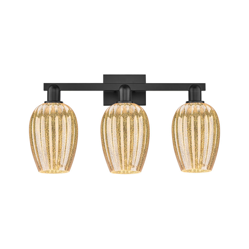 Eldon - Éclairage pour meuble-lavabo de salle de bain 3 lumières, Noir mat