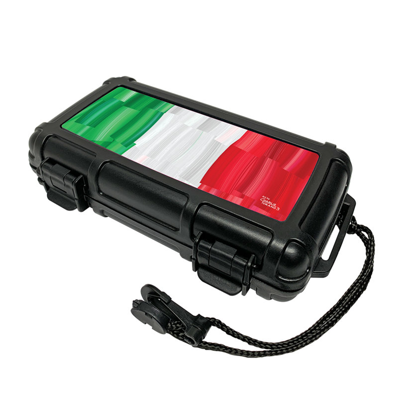 Rebrilliant Travel Humidor, 5 Cigar Capacity, Italy Flag