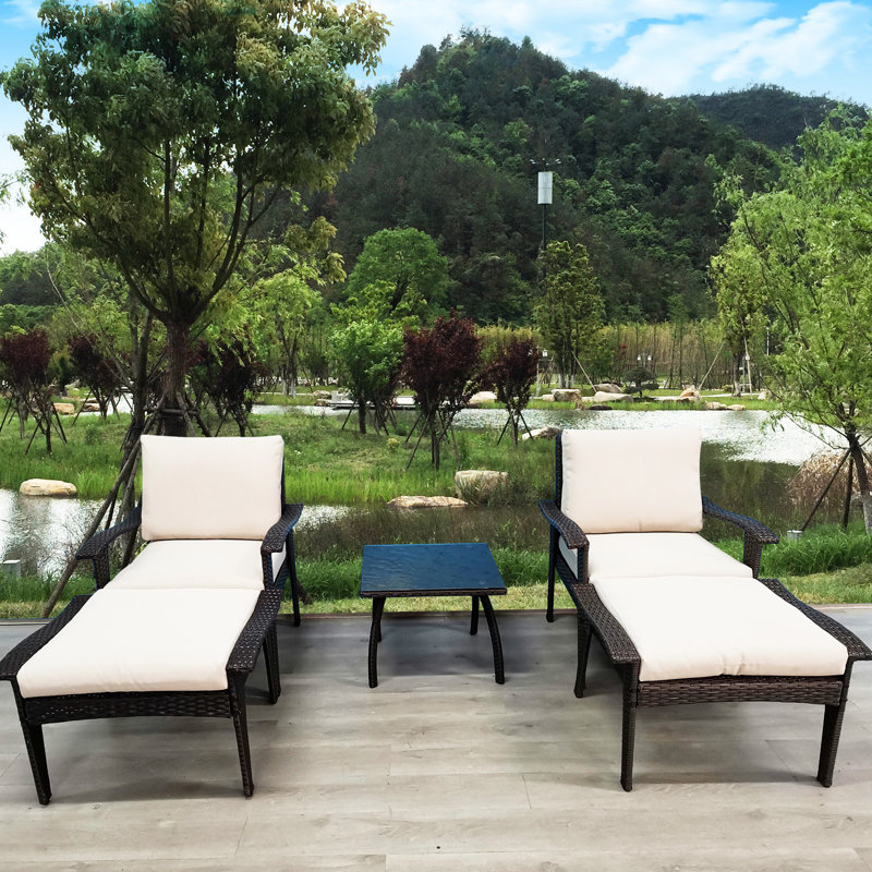 Patio avec coussins élégants et cadre pour piscine 5 extérieur, Brown
