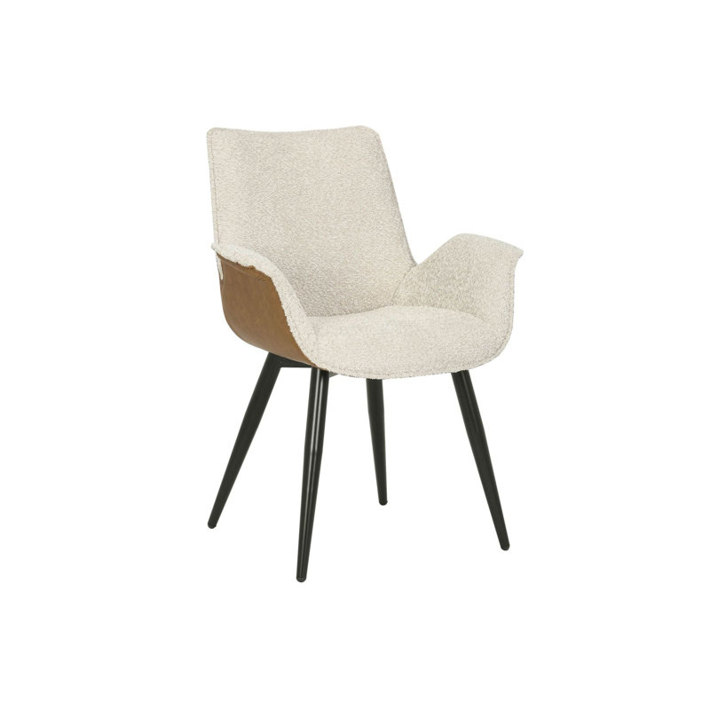 POLSTERSTÜHLE Polyester Blend Upholstered Parsons Chair, Light Beige/Brown