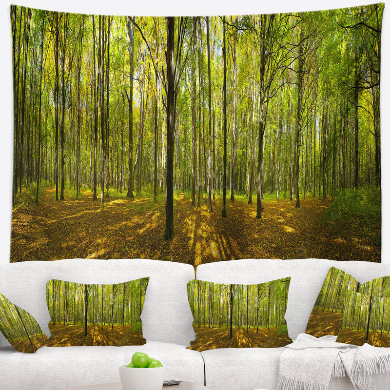 Tapisserie panorama en vert d’automne landscape, H 32 po x l 39 po