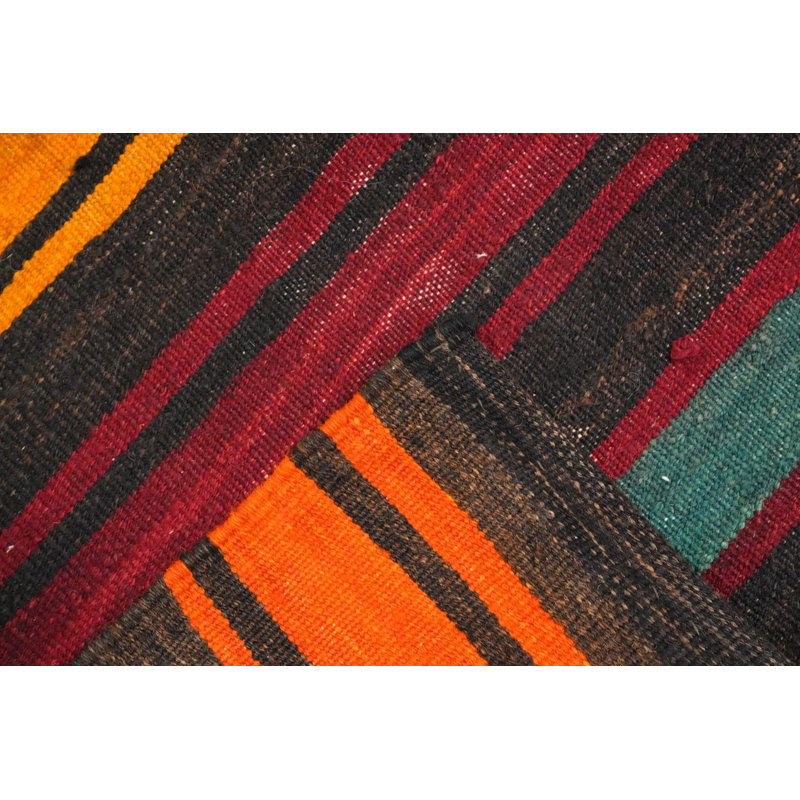 Tapis rayé en laine 7 x 11