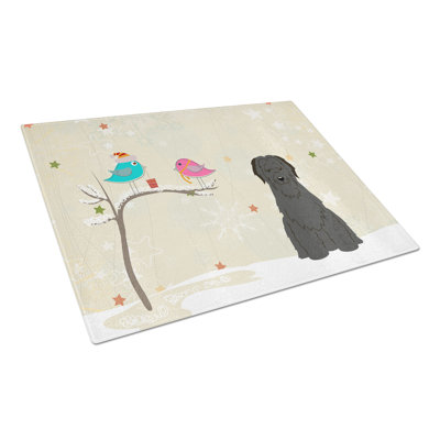 Caroline's Treasures Christmas Presents Glass Briard Cutting Board