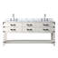Meuble-lavabo double en chêne blanc 72 po - comptoir et robinet en marbre, fermeture en douceur, options de rangement adéquates x P 22 po avec vaste espace inclus