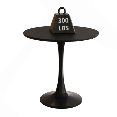 31.5" Black Round Dining Table, Tulip Table Kitchen Dining Table 2-4 People With MDF Table Top & Pedestal Base, Mid-Century End Table Leisure Coffee Table Office Living Room Table