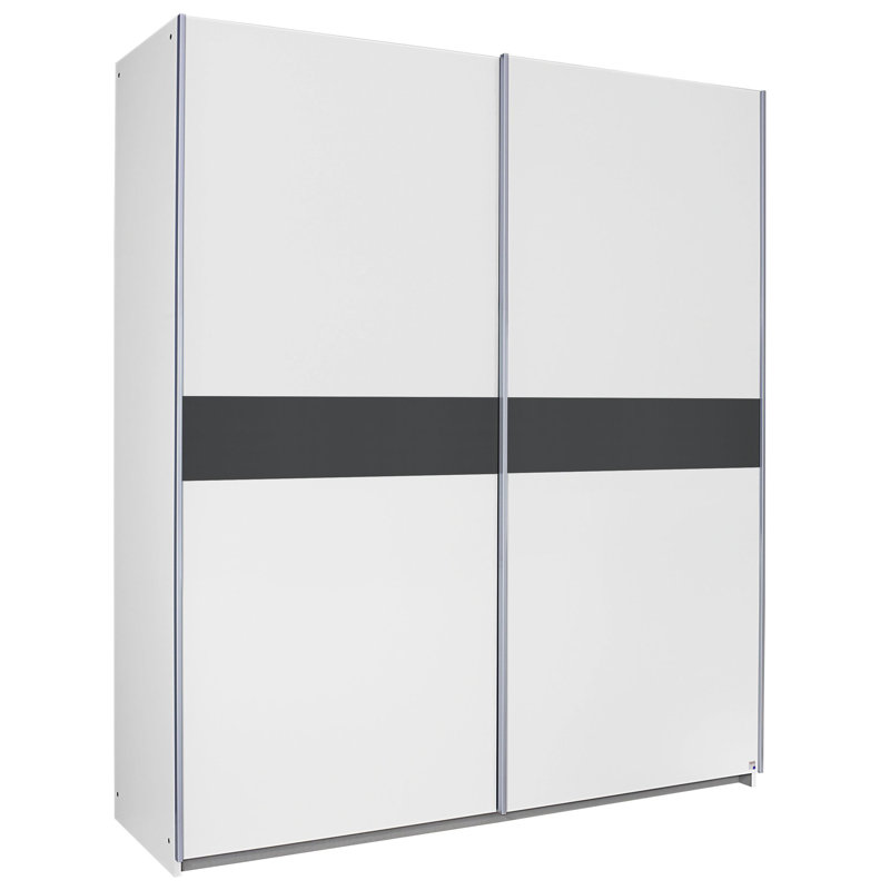 Ewert 4 Door Wardrobe, Alpine white and metallic grey
