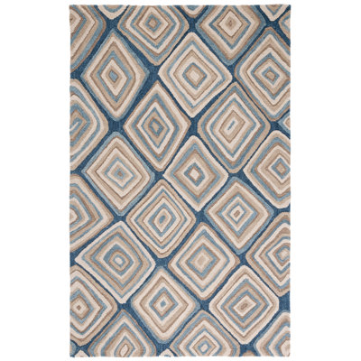 Boarer Hand Tufted Wool Geometric Rug