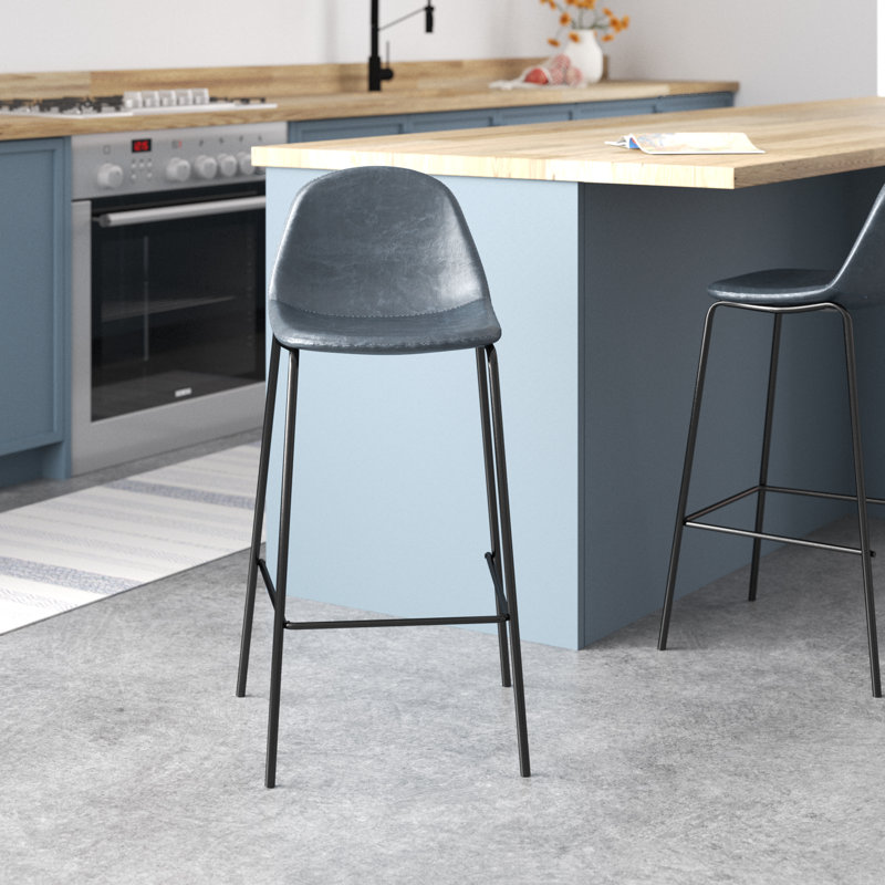 Darby Bar Stool, Blue, Counter Stool (26” Seat Height)