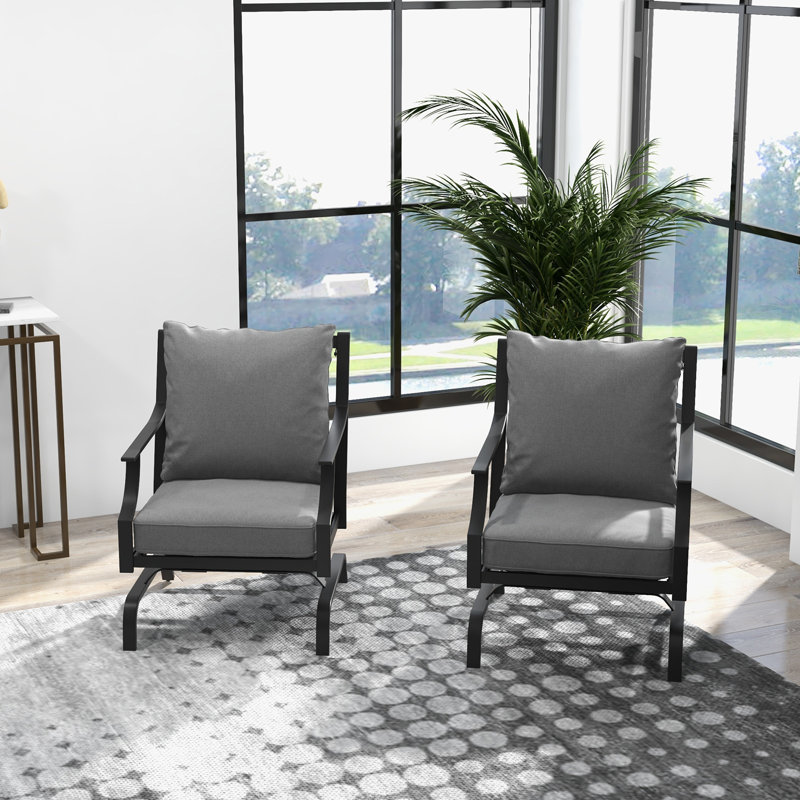 Ensemble de chaises pivotantes 2 pièces Fanshuai, Gris