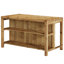 Îlot de cuisine en bois massif 59,05 po avec 2 tablettes de rangement ouvertes, table de préparation pour repas Farmhouse-463274140