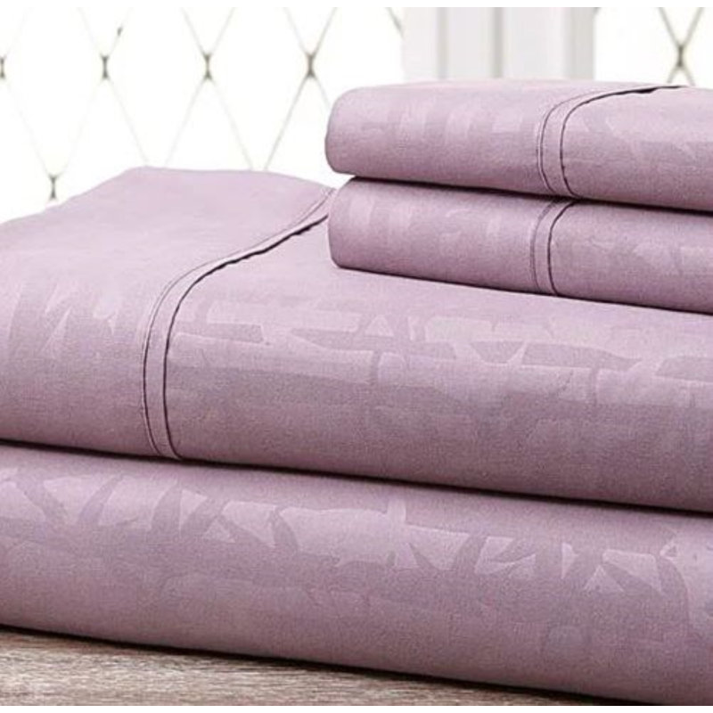 Ensemble de draps en microfibre extra doux et hypoallergénique, Mauve clair