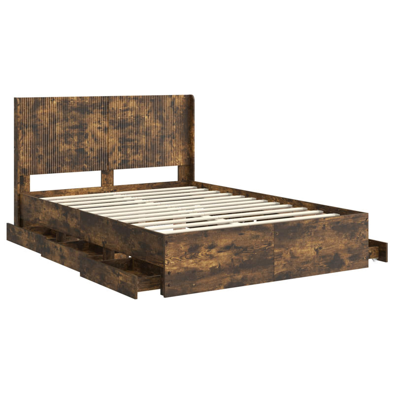 Bed, European Double (140 x 200 cm), Smoked Oak
